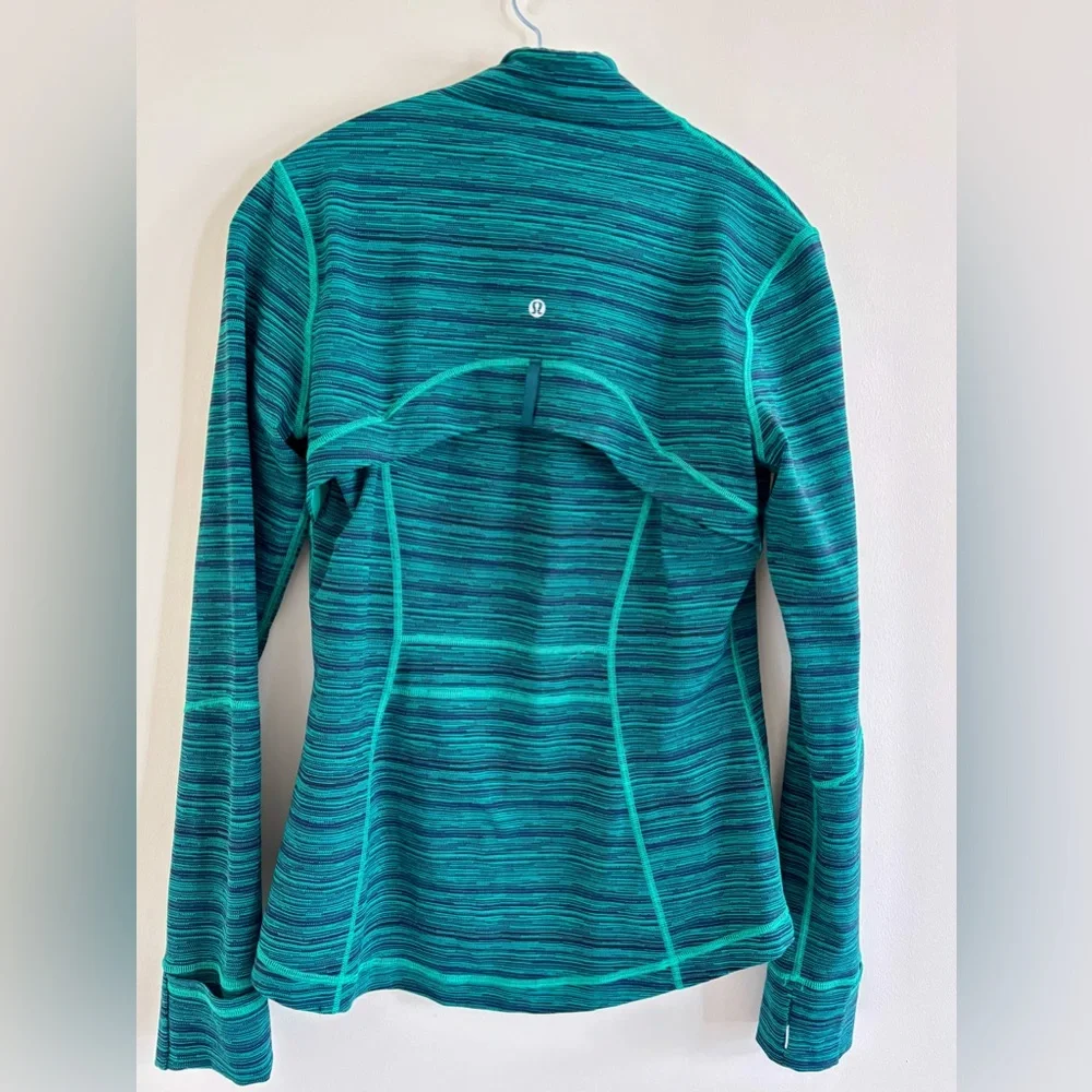 Lululemon Define Jacket in Cyber Jungle Hero Blue Green Striped Colorway Size 10